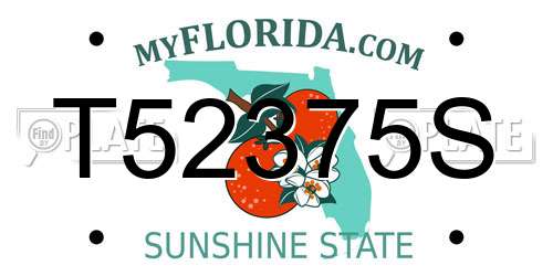 T52375S Florida License Plate