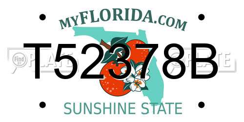 T52378B Florida License Plate