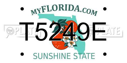 T5249E Florida License Plate