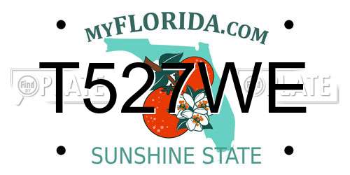 T527WE Florida License Plate