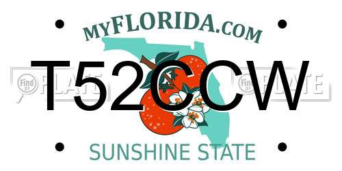 T52CCW Florida License Plate