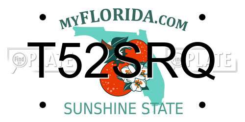 T52SRQ Florida License Plate