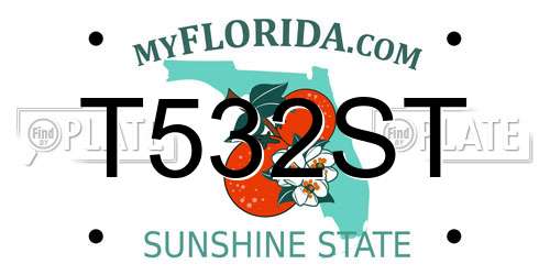 T532ST Florida License Plate