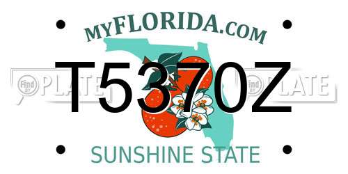 T5370Z Florida License Plate