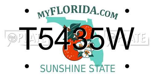 T5435W Florida License Plate