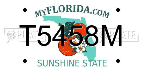 T5458M Florida License Plate