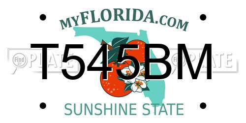 T545BM Florida License Plate