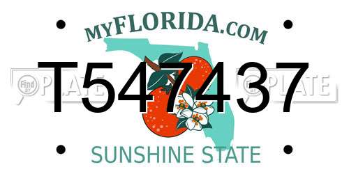 T547437 Florida License Plate