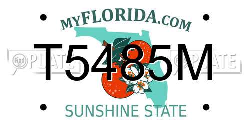 T5485M Florida License Plate