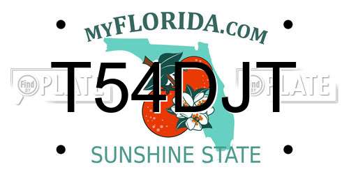T54DJT Florida License Plate