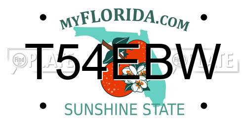 T54EBW Florida License Plate