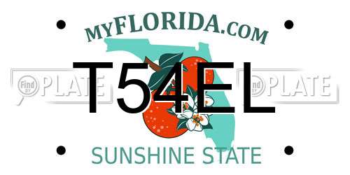 T54EL Florida License Plate