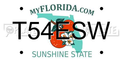T54ESW Florida License Plate