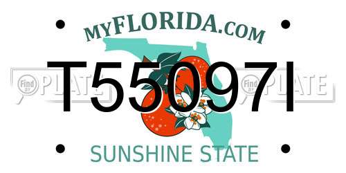 T55097I Florida License Plate