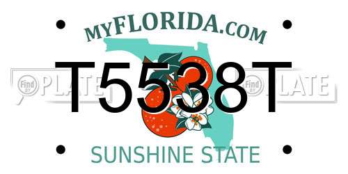 T5538T Florida License Plate