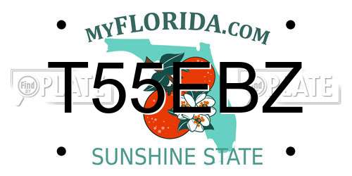 T55EBZ Florida License Plate