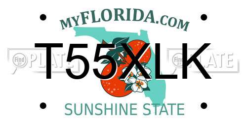 T55XLK Florida License Plate