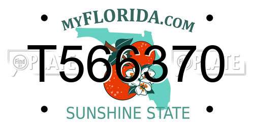 T566370 Florida License Plate