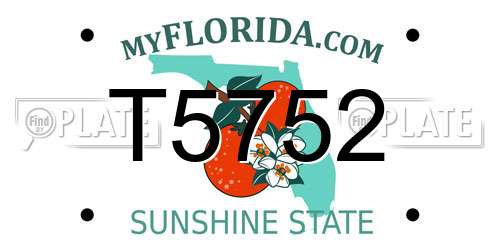 T5752 Florida License Plate