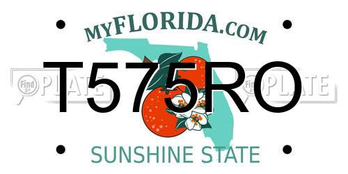 T575RO Florida License Plate
