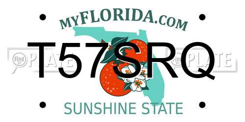 T57SRQ Florida License Plate