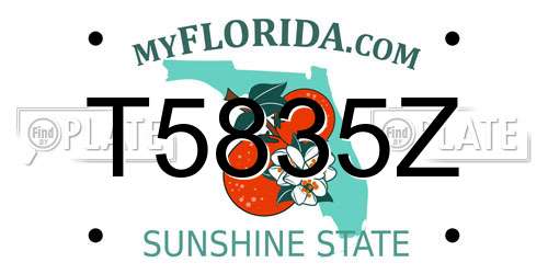 T5835Z Florida License Plate