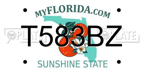 T583BZ Florida License Plate