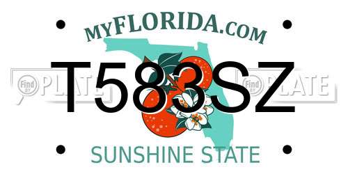 T583SZ Florida License Plate