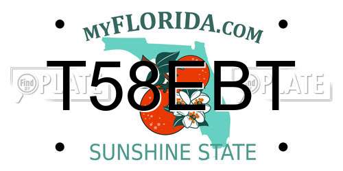 T58EBT Florida License Plate