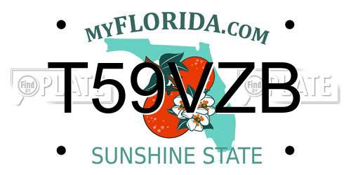 T59VZB Florida License Plate