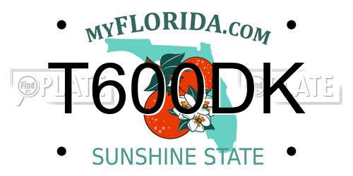T600DK Florida License Plate