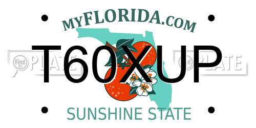 T60XUP Florida License Plate