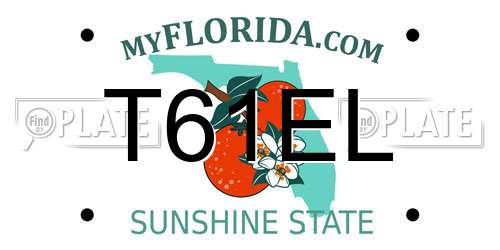 T61EL Florida License Plate