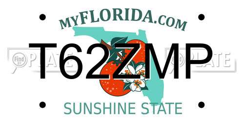 T62ZMP Florida License Plate