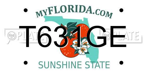 T631GE Florida License Plate