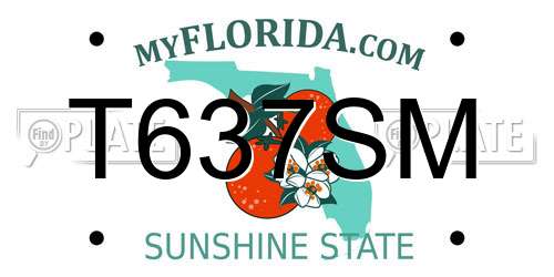 T637SM Florida License Plate
