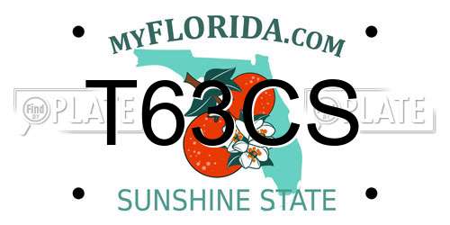 T63CS Florida License Plate