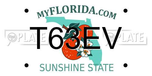 T63EV Florida License Plate
