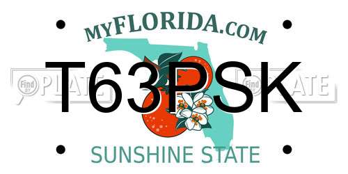 T63PSK Florida License Plate