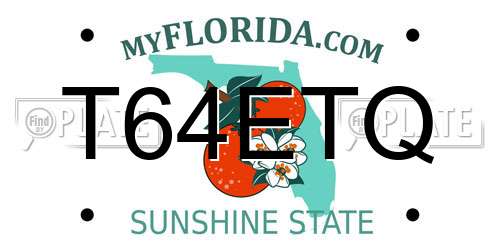 T64ETQ Florida License Plate