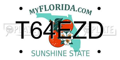 T64EZD Florida License Plate