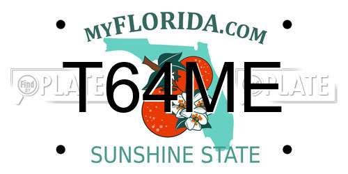 T64ME Florida License Plate
