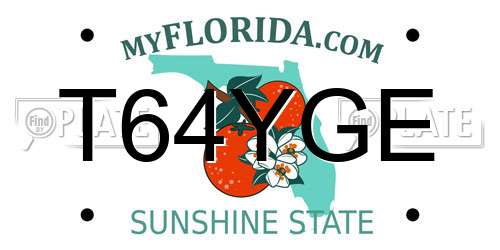 T64YGE Florida License Plate