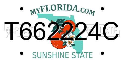 T662224C Florida License Plate