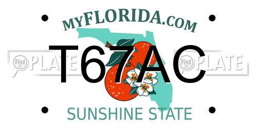 T67AC Florida License Plate