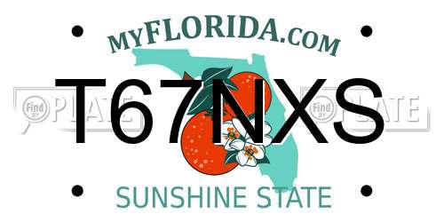 T67NXS Florida License Plate