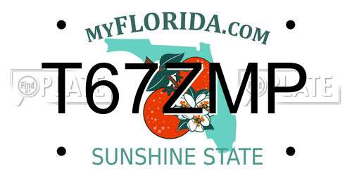 T67ZMP Florida License Plate