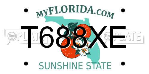 T688XE Florida License Plate