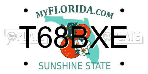 T68BXE Florida License Plate