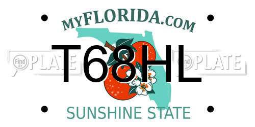 T68HL Florida License Plate